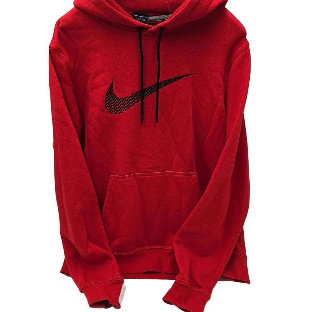 Nike Sportswear Club Men's Therma-Fit Sporty Swoosh Pullover Hoodie - Red, L‎